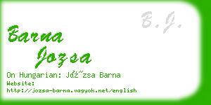 barna jozsa business card